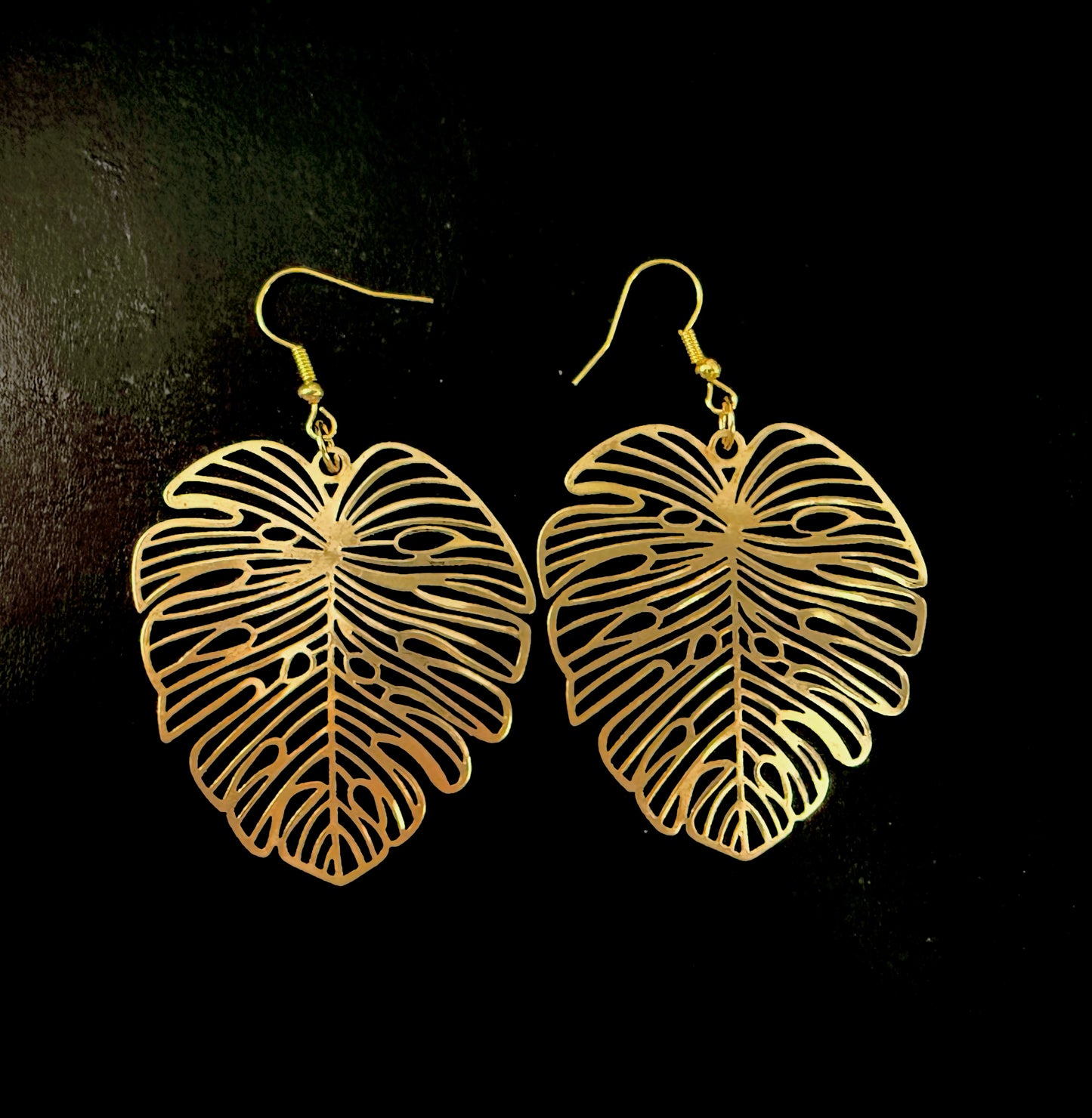 Gilded Monstera Earrings